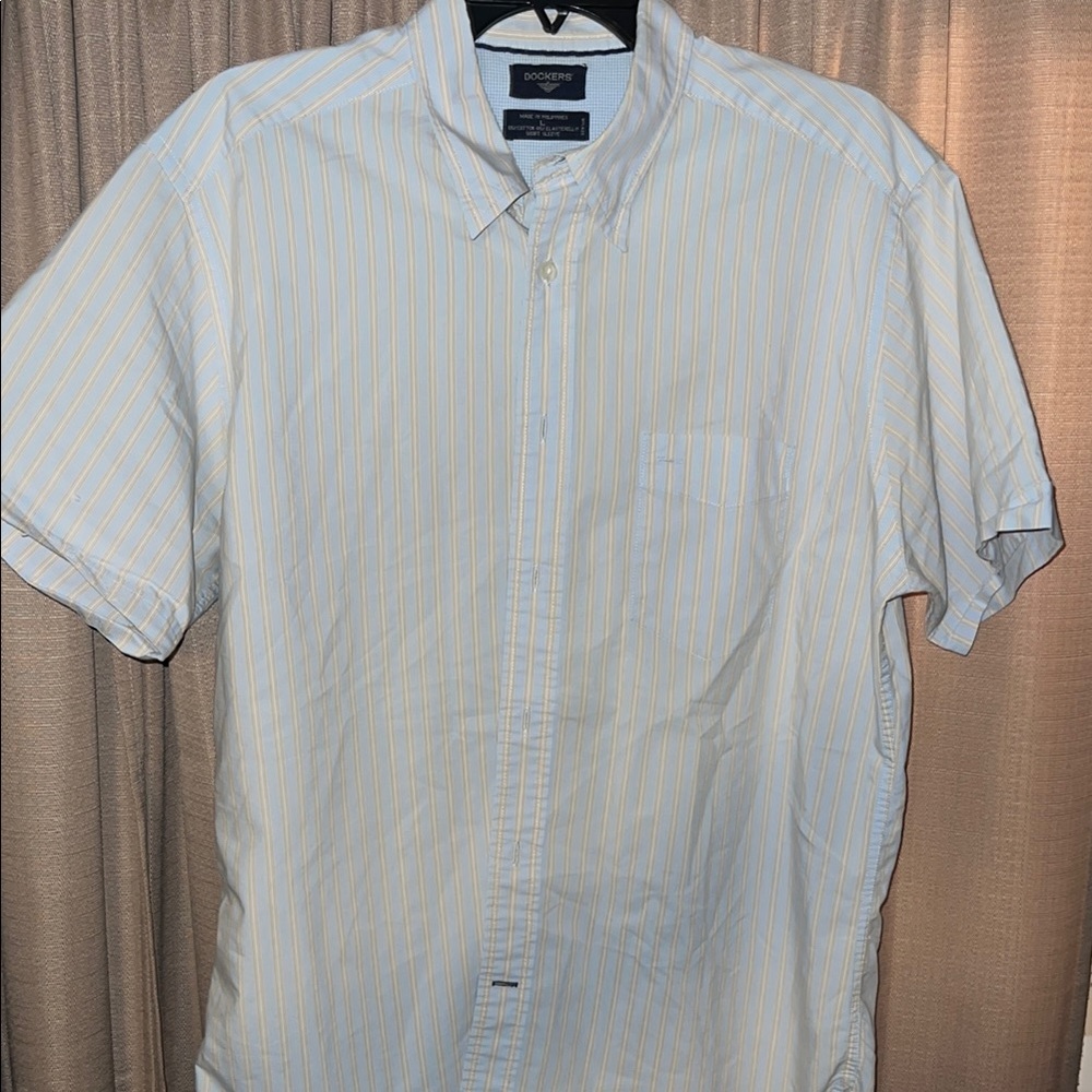 Dockers Men's Light Blue Striped Shirt